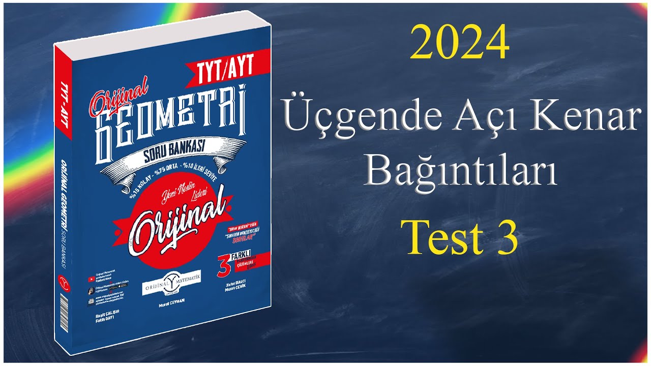Üçgende Açı Kenar Bağıntıları Test 3 - Orijinal geometri soru bankası çözümleri