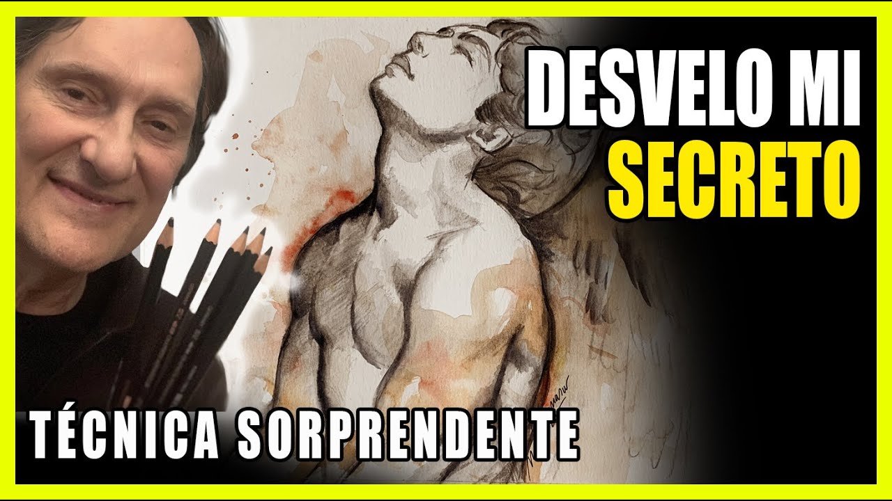 Dibujo de Ángel con Lápices Acuarelables | Técnica Sorprendente