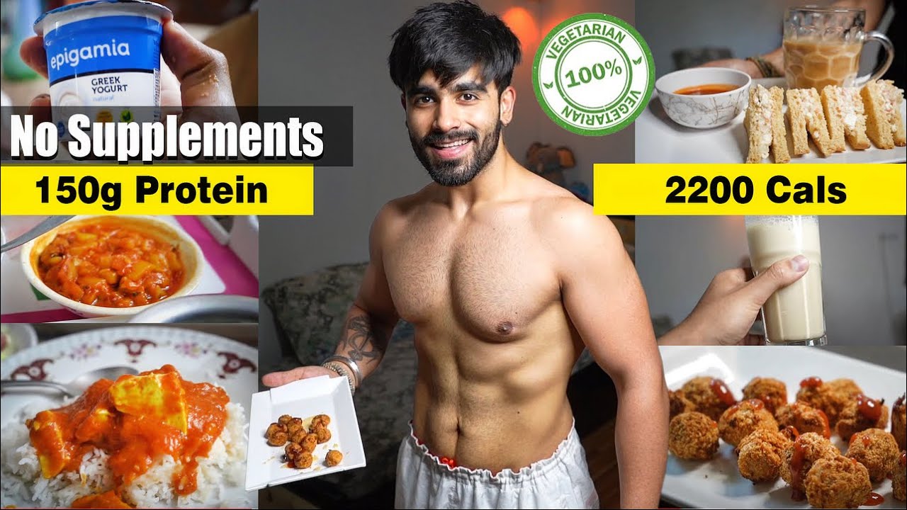 VEGETARIAN Full Day of Eating 2200 Calories 150gm Protein | NO SUPPLEMENTS USED | 3-Meals a Day