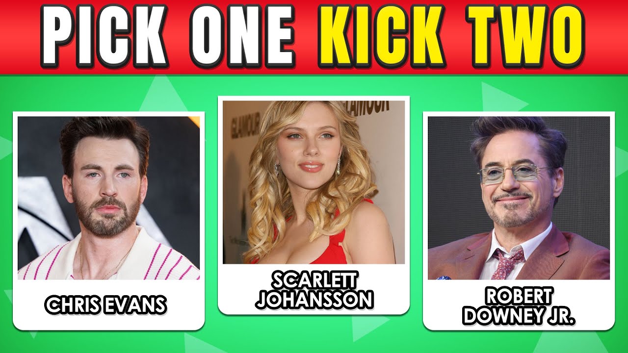 Pick One Kick Two | Marvel Cast | Celebrity Quiz 🎥