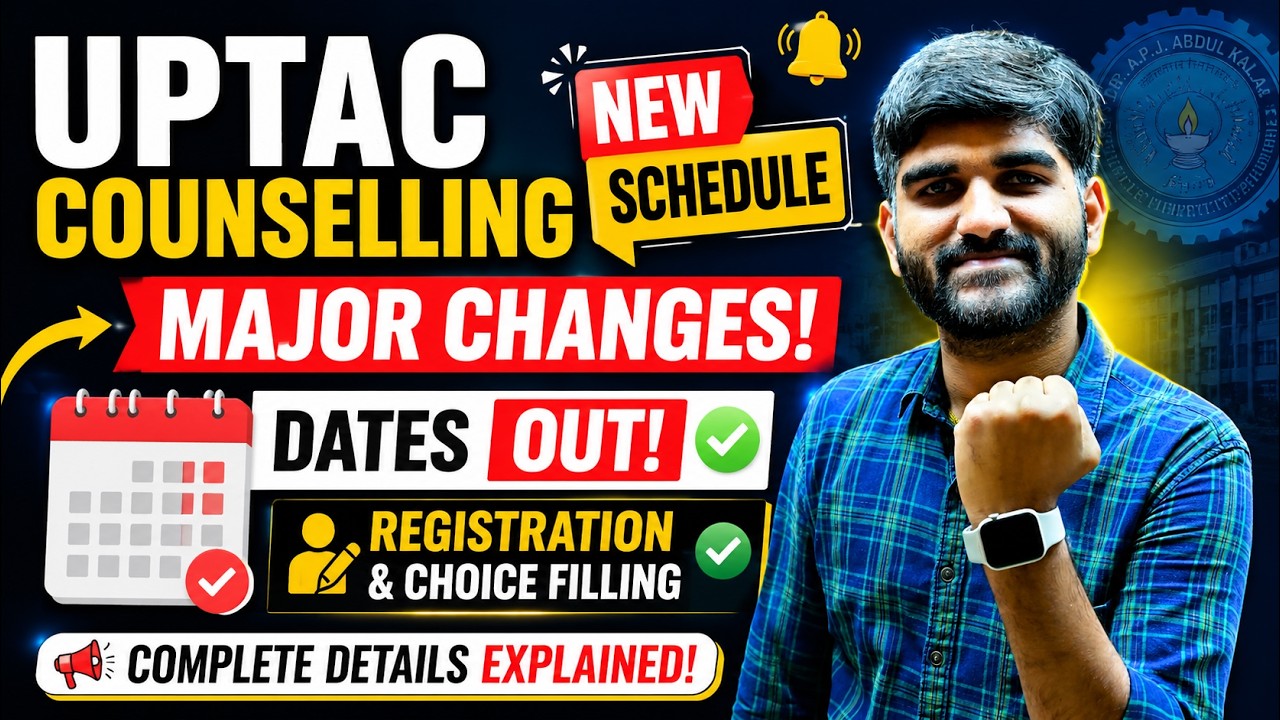 UPTAC Counselling New Schedule Dates OUT Registration & Choice Filling✅ |AKTU counselling 2026 Btech