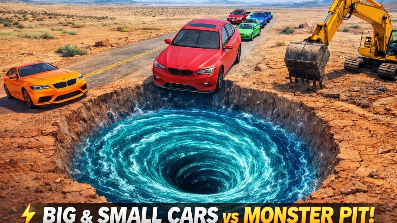 BIG & SMALL CARS vs MONSTER VORTEX PIT 😱 | BeamNG.drive Extreme Crash