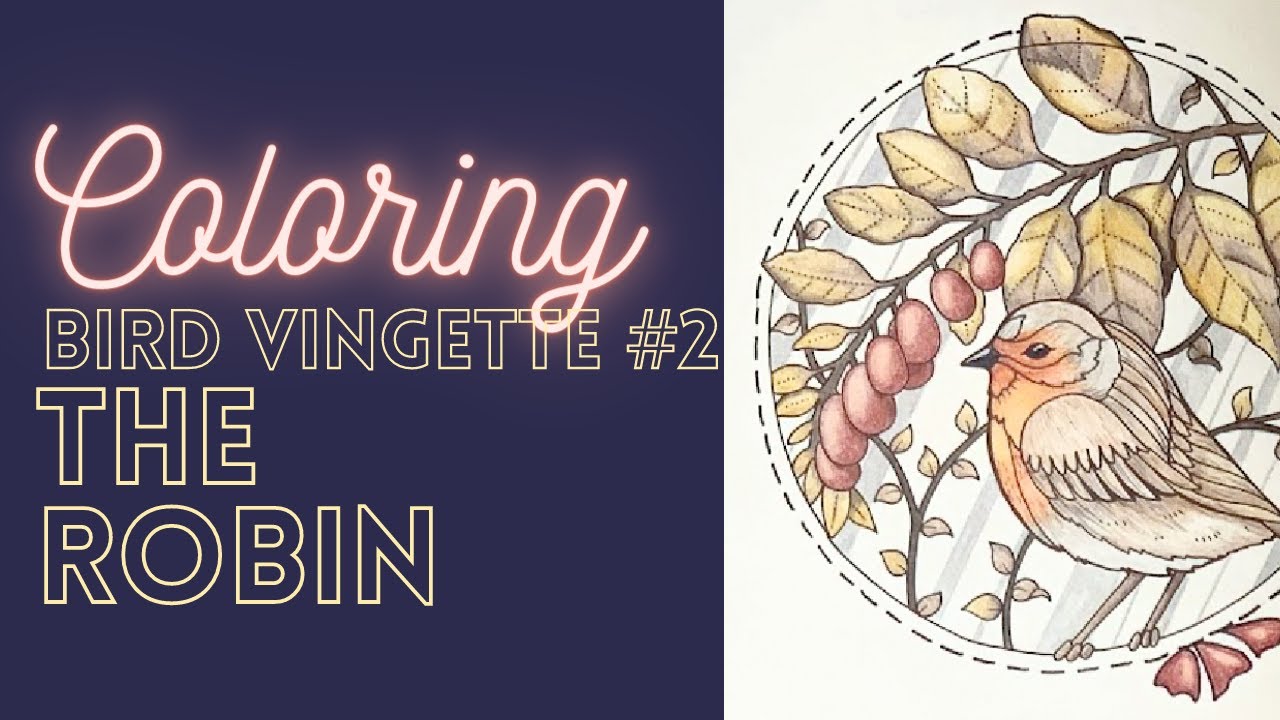 Coloring the ROBIN - the 2nd of 4 small vignettes of birds from Johanna Basford's Worlds of Wonder
