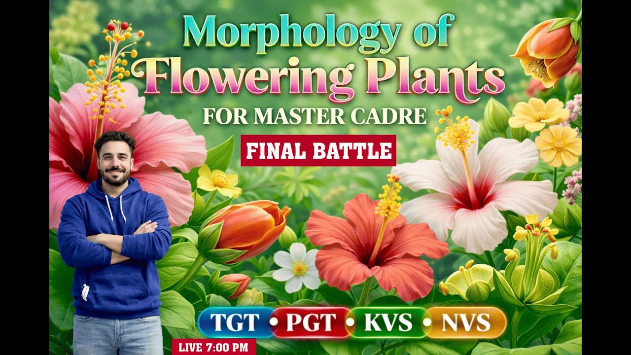 CLASS 15I MORPHOLOGY OF FLOWERING PLANTS FOR MASTER CADRE AND LECTURER CADRE TGT PGT BY GOURAV SIR