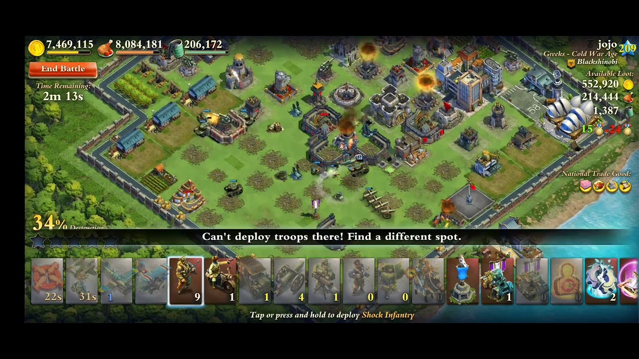 Domination game atomic age attacks on cold war age with artillery