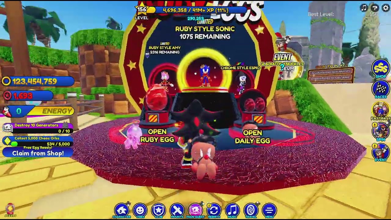 Sonic Speed Simulator With Ruby Eggs Every Levels From PS5