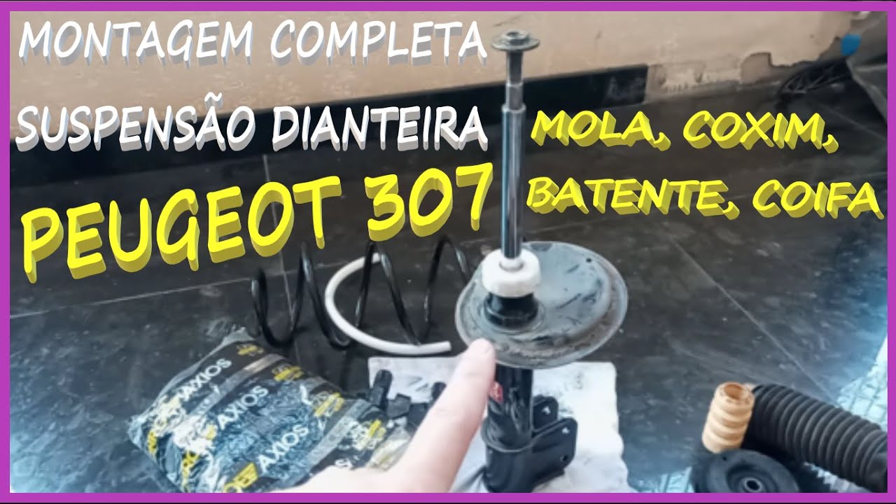 Montagem Suspensão Dianteira Coxim Batente Coifa Mola Peugeot 307 Passo A Passo