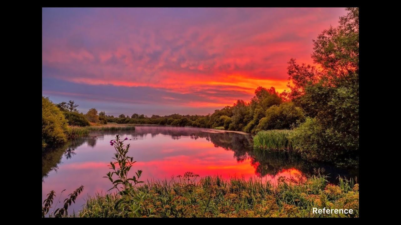 Watercolor Sunset Pinting | Landscape 