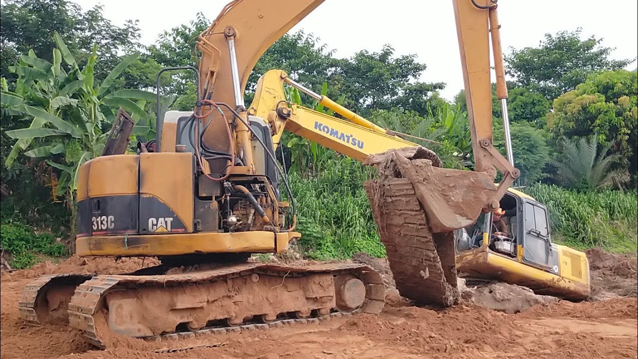 เปิดปฏิบัติการเดือด!! CAT313c ภารกิจกู้ KOMATSUpc200 ลุ้นระทึกสุดมันส์!!