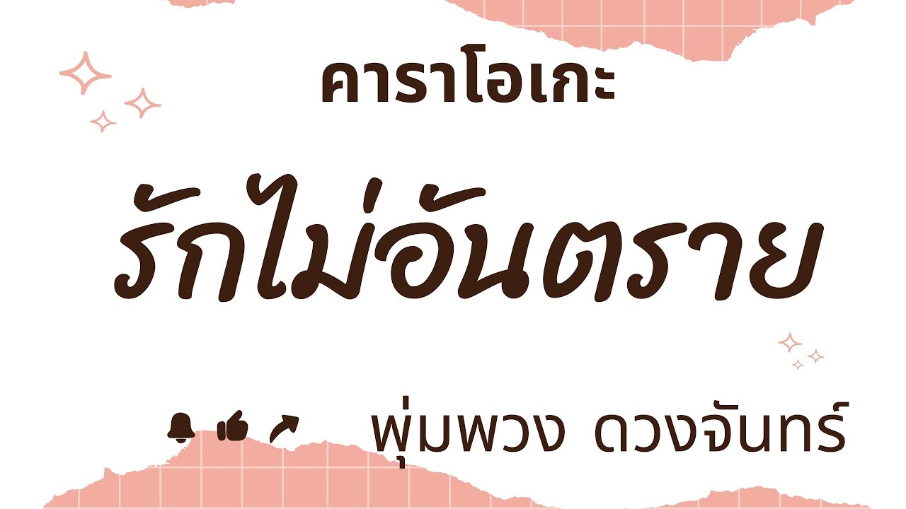รักไม่อันตราย คาราโอเกะ พุ่มพวง ดวงจันทร์