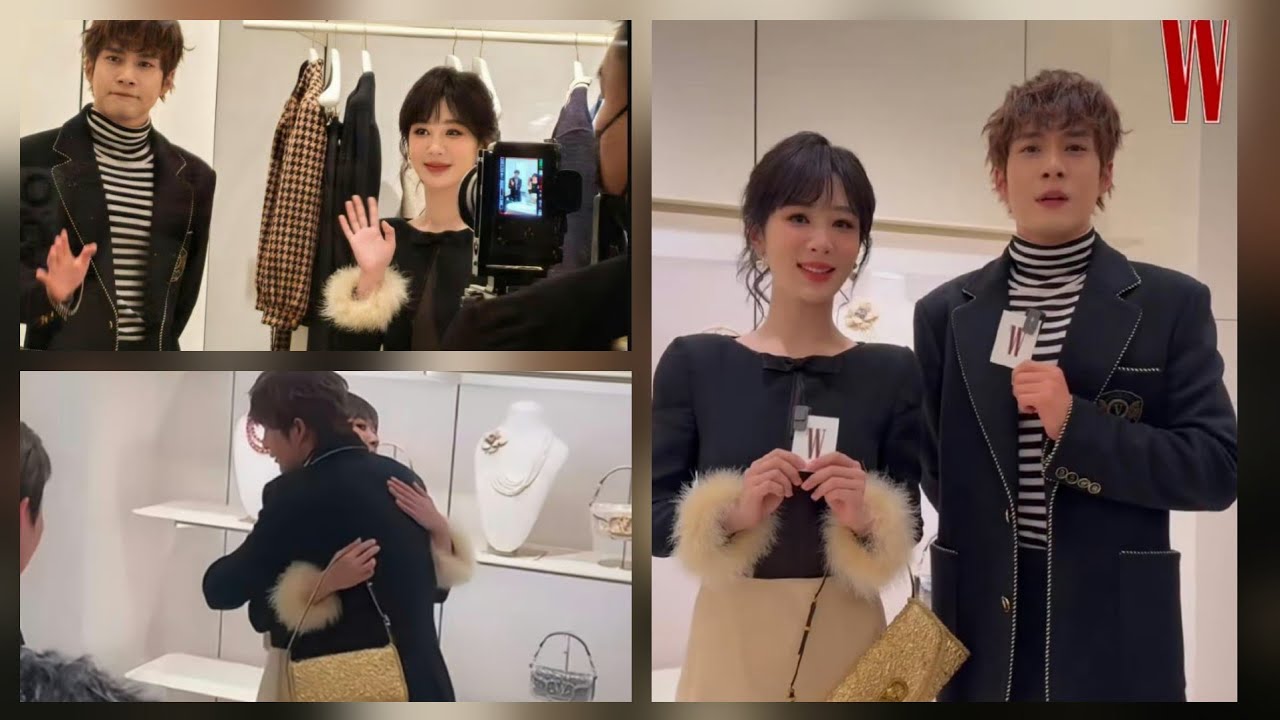 Yang Zi & Han Dong Jun in the same frame MaisonValentino store vist in china world mall Beijing😊