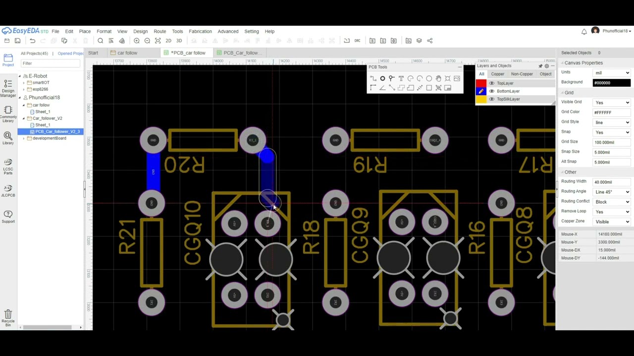 Design PCB for line follower robot 🤖