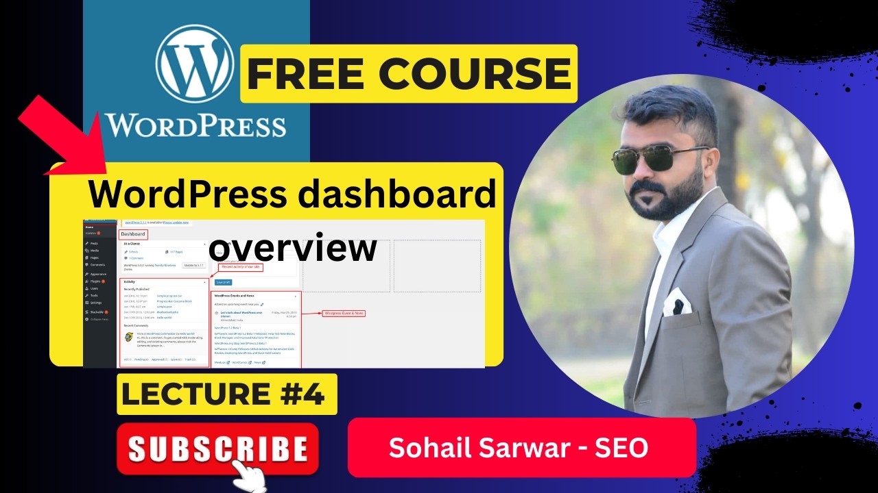 lec4: WordPress Dashboard Overview | What Is Dashboard in WordPress? ||