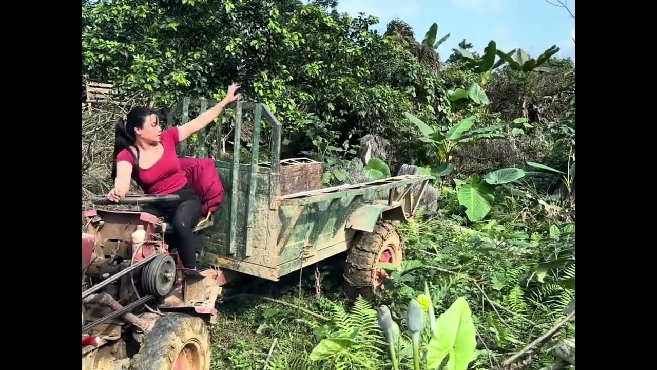One Woman, One Machine, and the Great Outdoors.||RuralLife #Woodworking #SoloWork #FarmLife#trend 