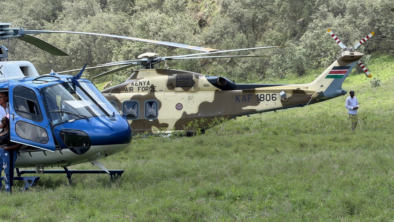 🚁 Helicopters Land at WRC Safari Rally Kenya 2026 | President Ruto’s Air Force One