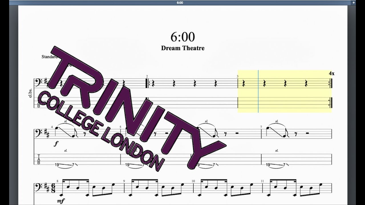 6:00 (2012 Syllabus) Trinity Grade 8 Bass