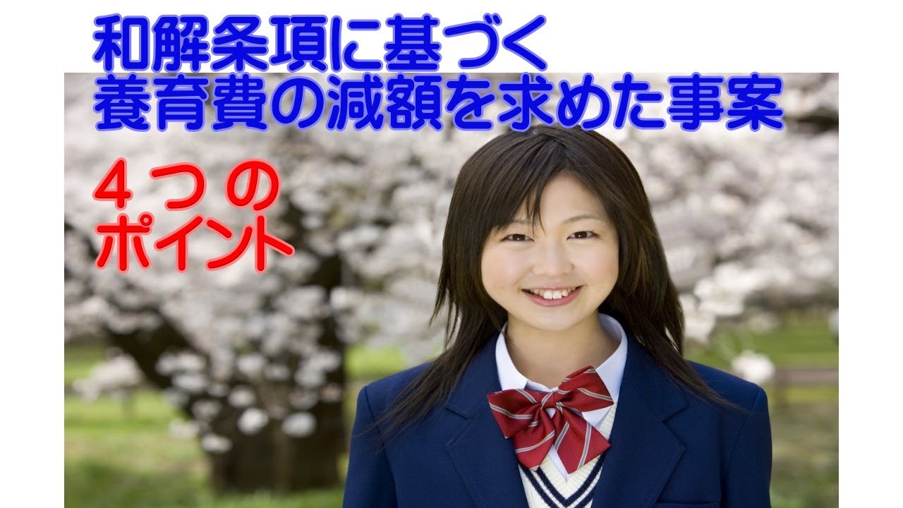 和解条項に基づく養育費の減額を求めた事案
