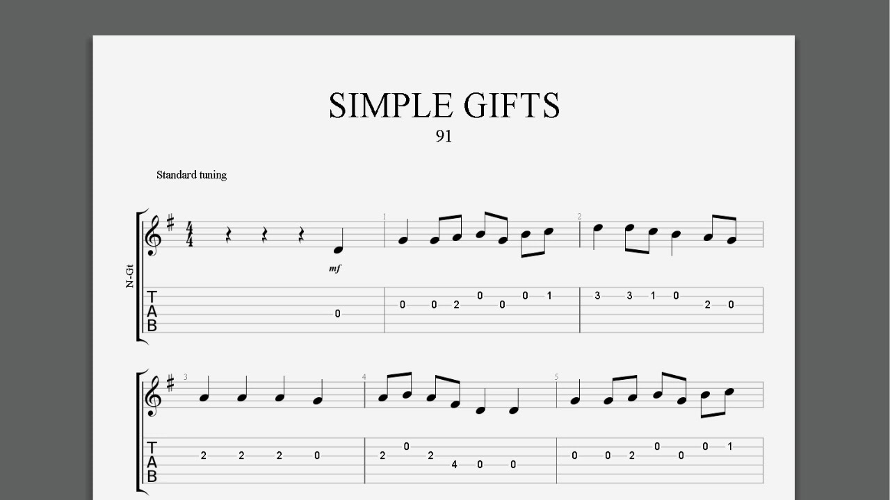 91 SIMPLE GIFTS - TAB