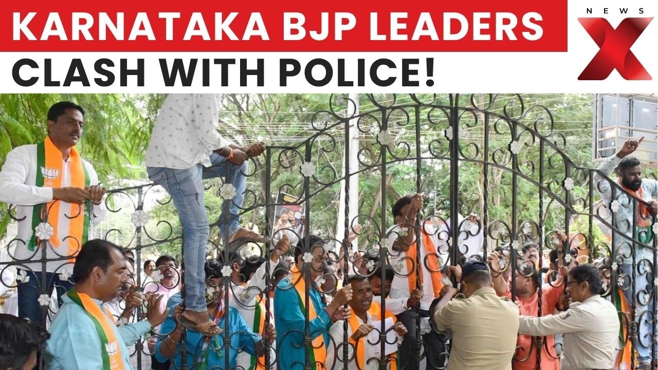 BJP Storms Vidhana Soudha! Police Clash With Protesters Over Karnataka Scam Row