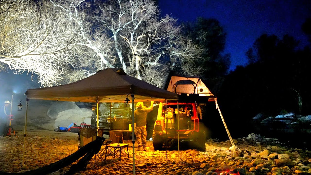 Relaxing Camping and Cooking by the Kern River in California /ASMR/Silent Camping