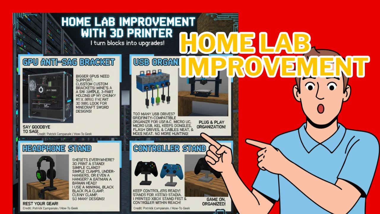 TOP 4 Home Lab Improvement with 3D Printer
