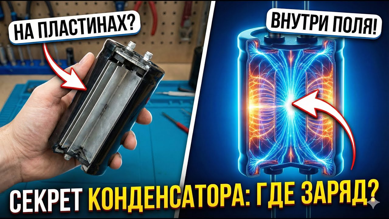 ГДЕ ХРАНИТСЯ ЗАРЯД в конденсаторе? Вы удивитесь! Как работает конденсатор. МАЛКОНС ИНЖЕНЕРИЙ.