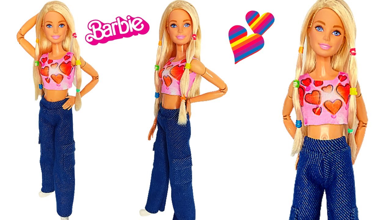 Look Indie Kid Para Boneca Barbie | Como Fazer Roupa Para Barbie | Roupa Indie Kid | DIY