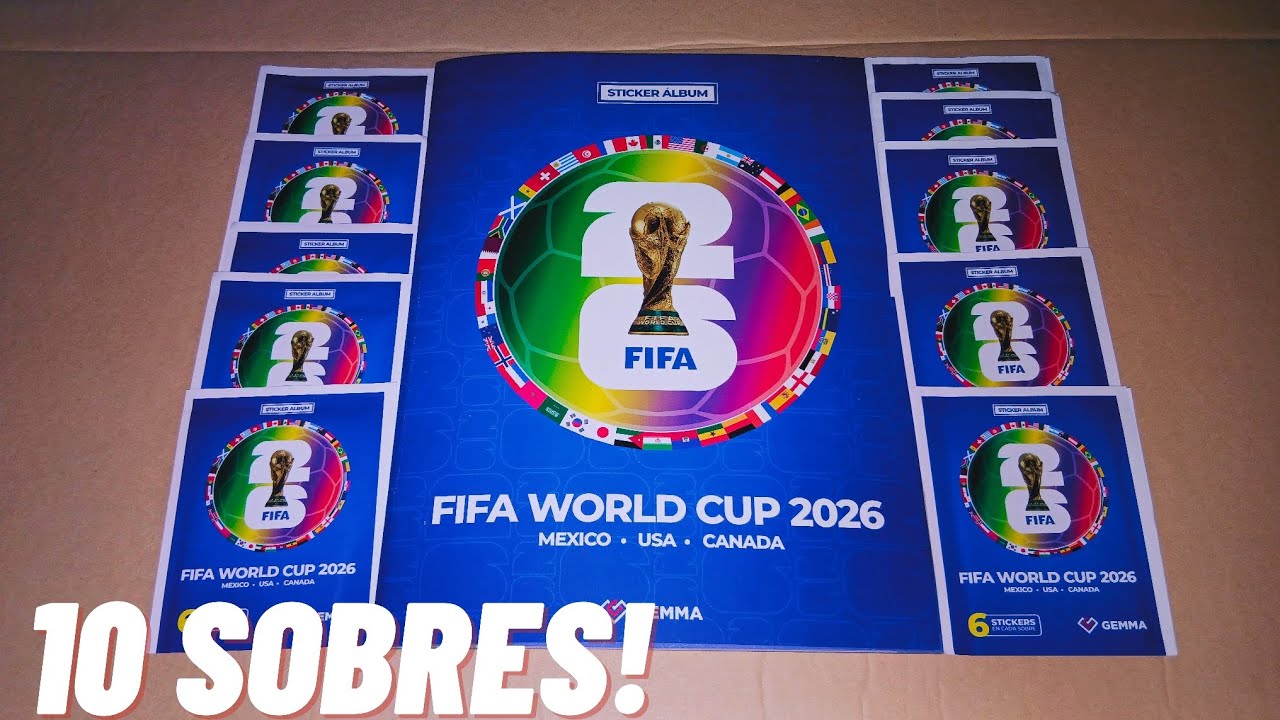GANO 1 POSTER! ABRO 10 SOBRES SORPRESA DEL ALBUM DEL MUNDIAL USA-CANADA-MEXICO 2026! GEMMA