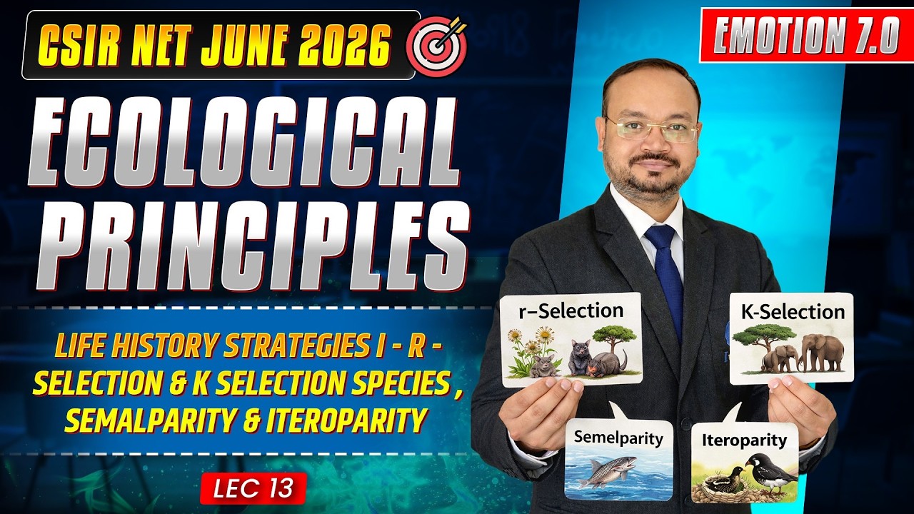 Life History Strategies I - R -Selection  & More | Ecology Principles |  CSIR NET June 2026 | Lec-13