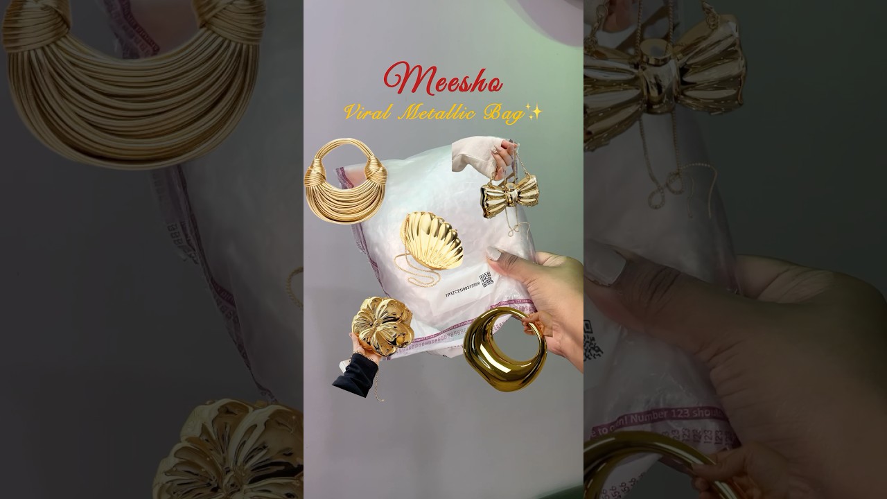 Meesho metallic bag | Pinteresty bag | viral bag #meeshofinds #unboxing #shorts