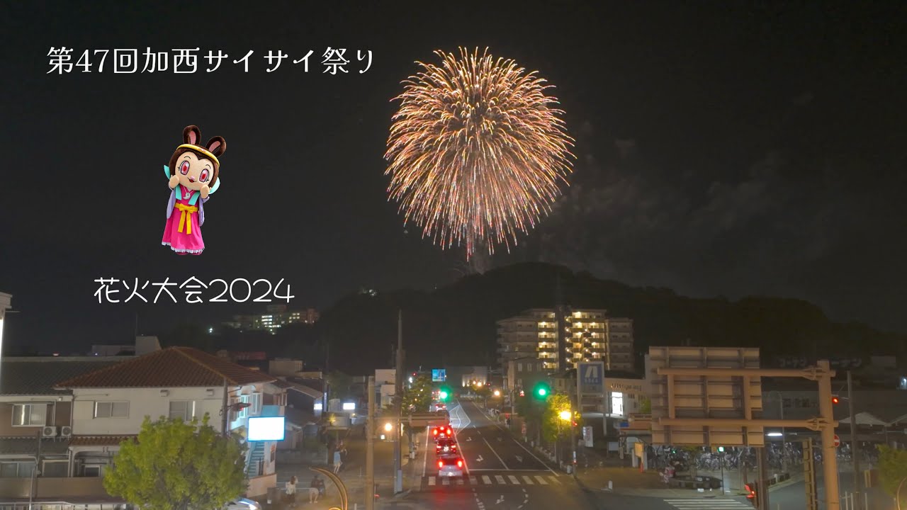 第47回加西サイサイまつり花火大会2024.8.4 1000発の花火が夜空を照らす　〔高画質4KHDR〕