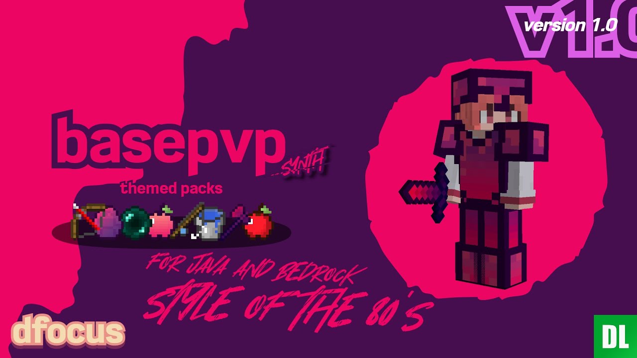 basepvp synthwave texture pack - cinematic trailer | java and bedrock