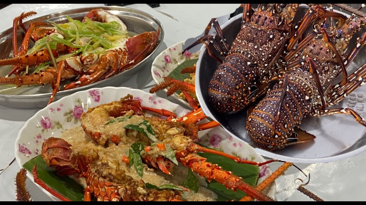 Kota Kinabalu Night Market Seafood Market, rich variety, fresh and cheap lobster