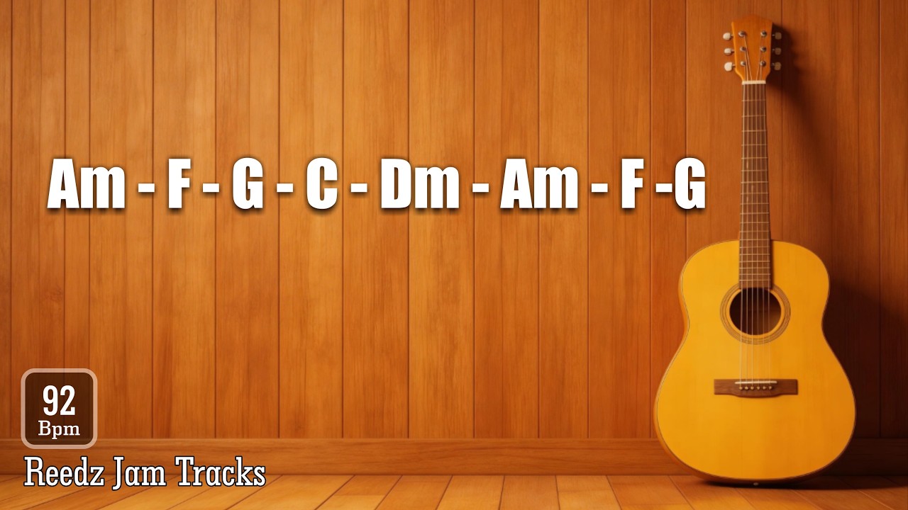 Last Seen - A Minor Acoustic Guitar Backing Track with Drum | 92 BPM