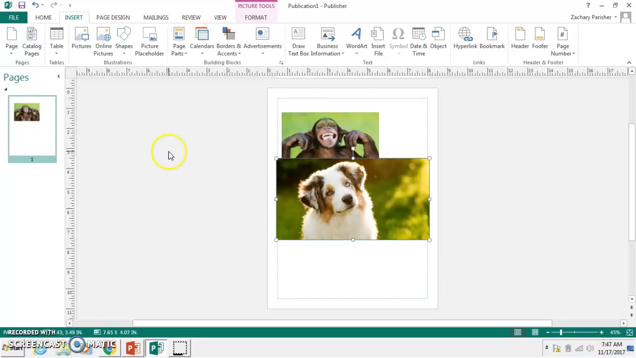 Inserting & Formatting a Picture in Publisher