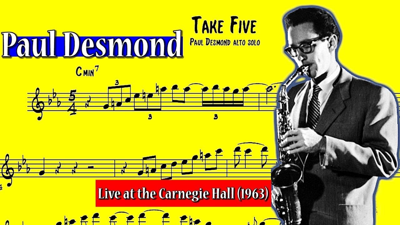 Take Five Transcription - Paul Desmond solo (Dave Brubeck Quartet Live At The Carnegie Hall 1963)