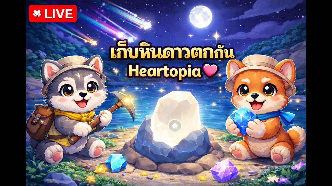 [🔴LIVE ] มาใช้ชีวิตใน Heartopia 💖#12 |   เก็บหินดาวตกกัน🐶