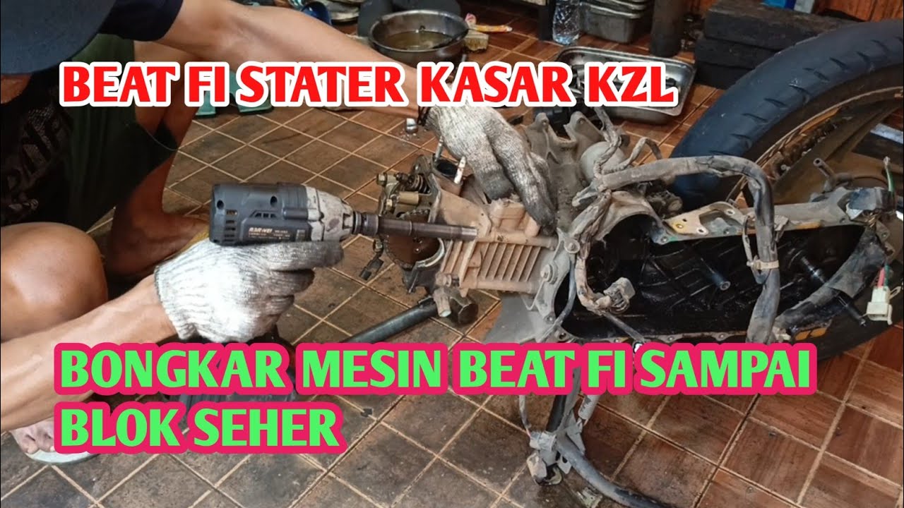 Bongkar mesin beat fi stater kasar sampai ke blok seher @imsmotor8564 