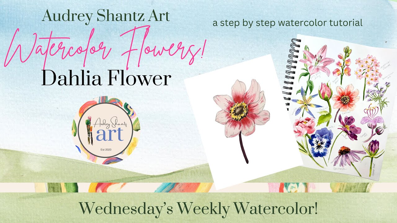 How to Paint a Dahlia🌸 Watercolor Flower Series  #watercolorflowers #watercolorfloral #art