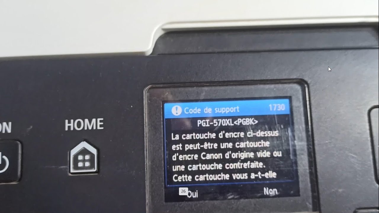 code de support 1730 canon pixma mg5750 نزع خاصية تعرف طابعة كانون على نفاذ الحبر
