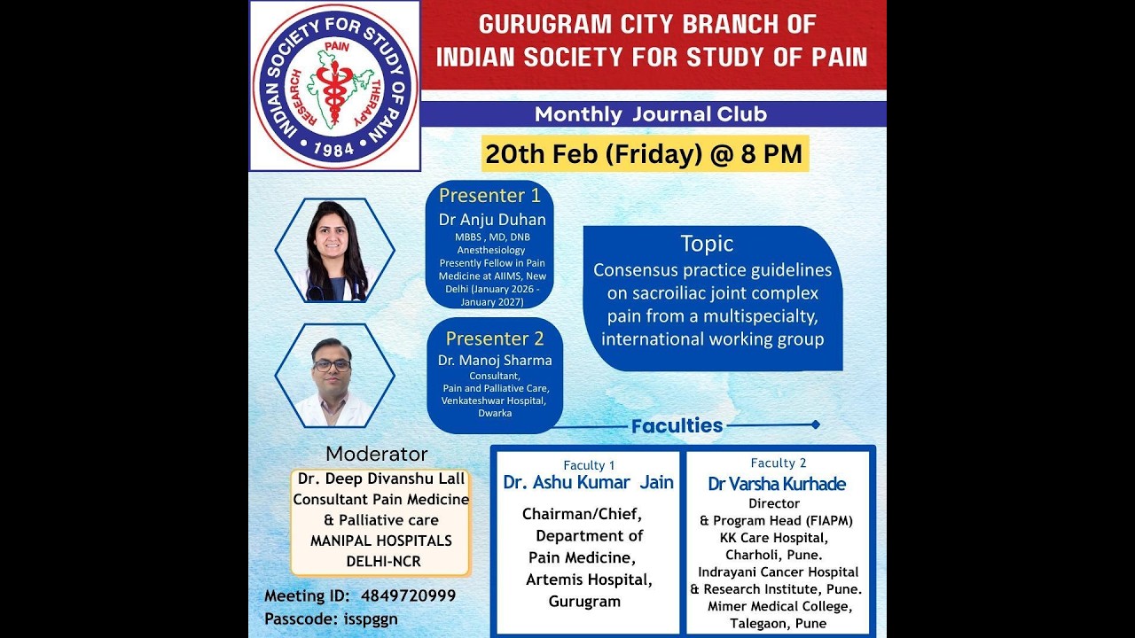 JC 14, ISSP, Ggn City Branch/Consensus practice guidelines on SIJ complex pain/Dr. Manoj, Dr. Anju