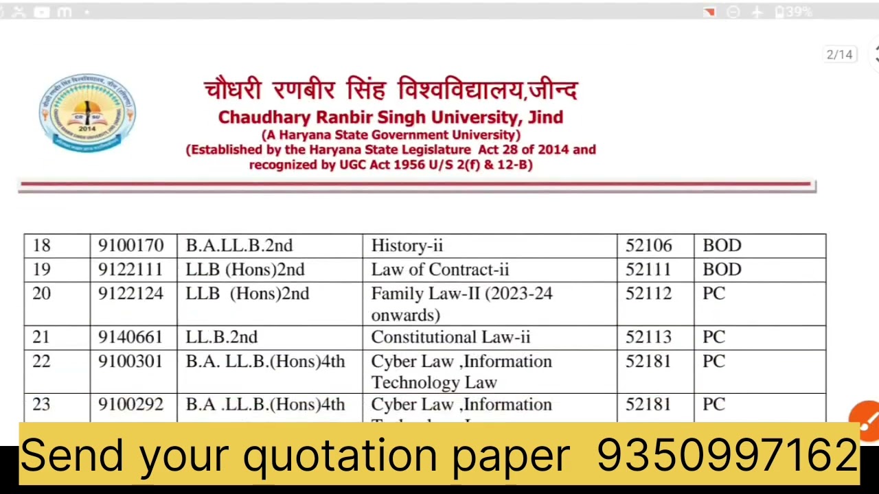 CRSU UG / PG Umc result out 2026