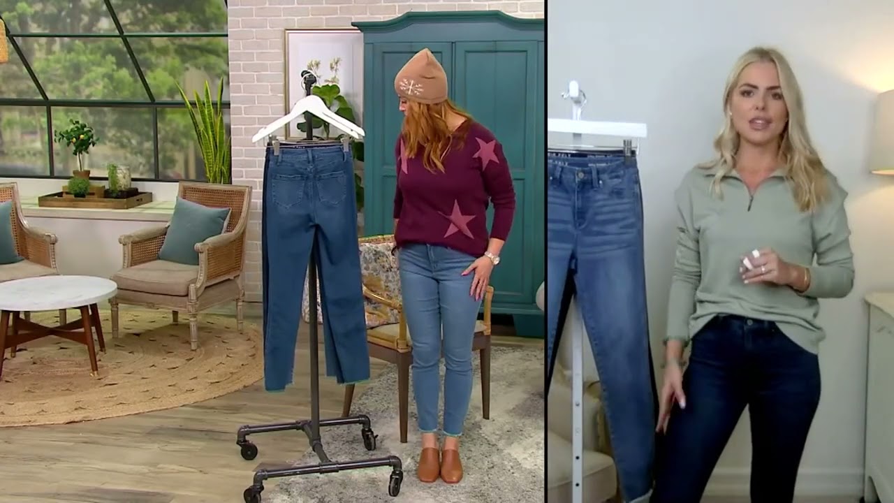 Laurie Felt Silky Denim Ankle Skinny Jeans with Raw Hem on QVC