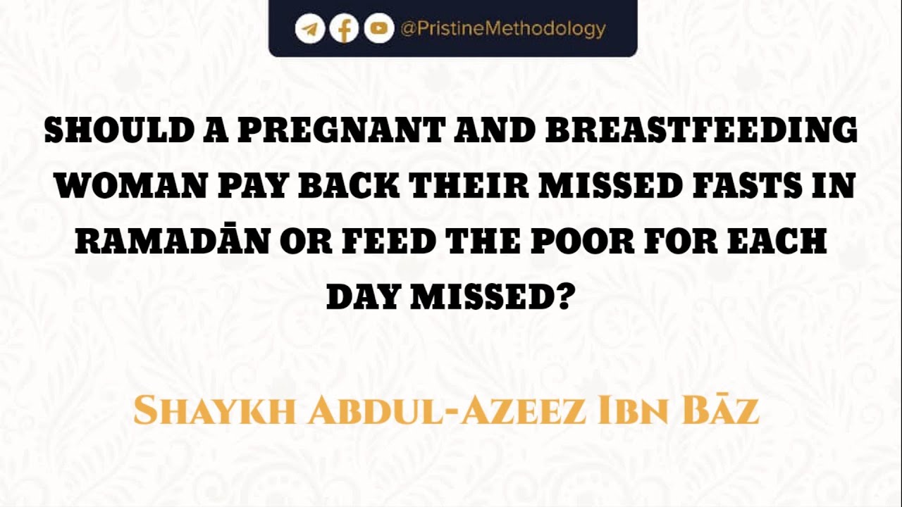 WHAT IS THE RECOMPENSE ON A PREGNANT WOMAN OR A BREASTFEEDING WOMAN WHO DID NOT FAST IN RAMAḌĀN?