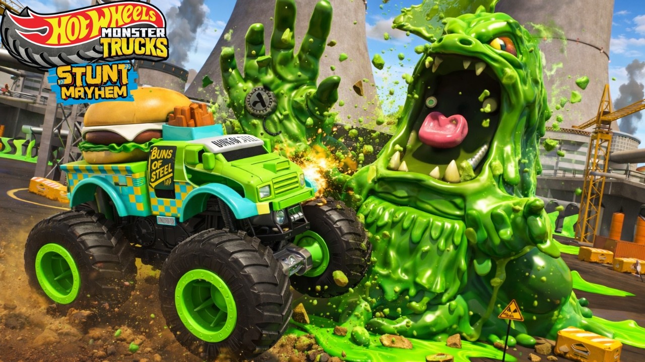 Hot Wheels Monster Truck Stunt Mayhem: Crushing Green Boss With Buns Of Steel