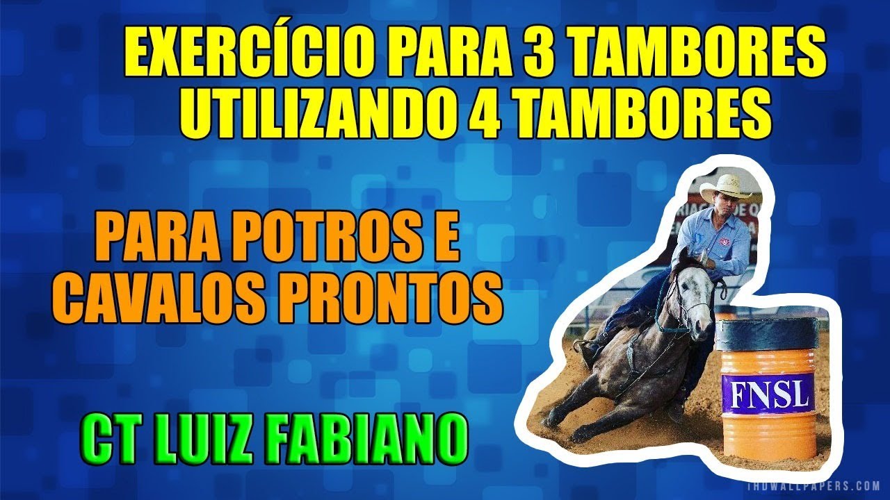 Exercício para cavalos de 3 tambores