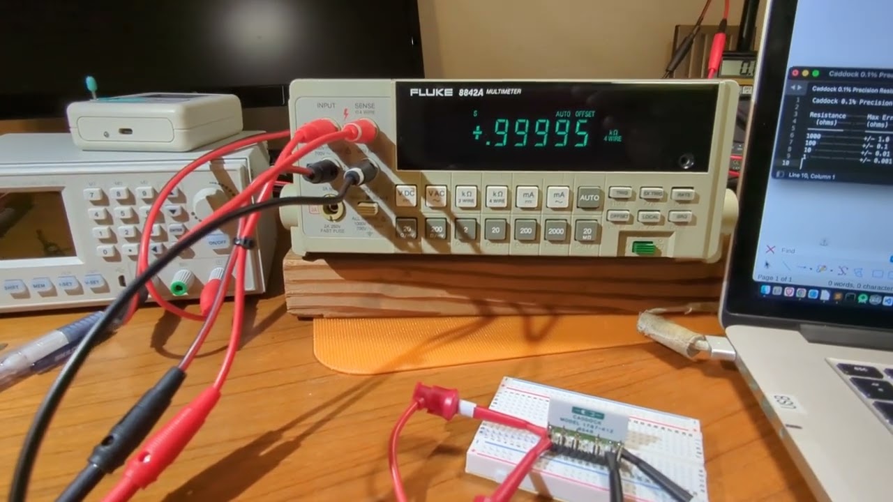 Fluke 8842A multimeter: 4 wire resistance measurements and accuracy