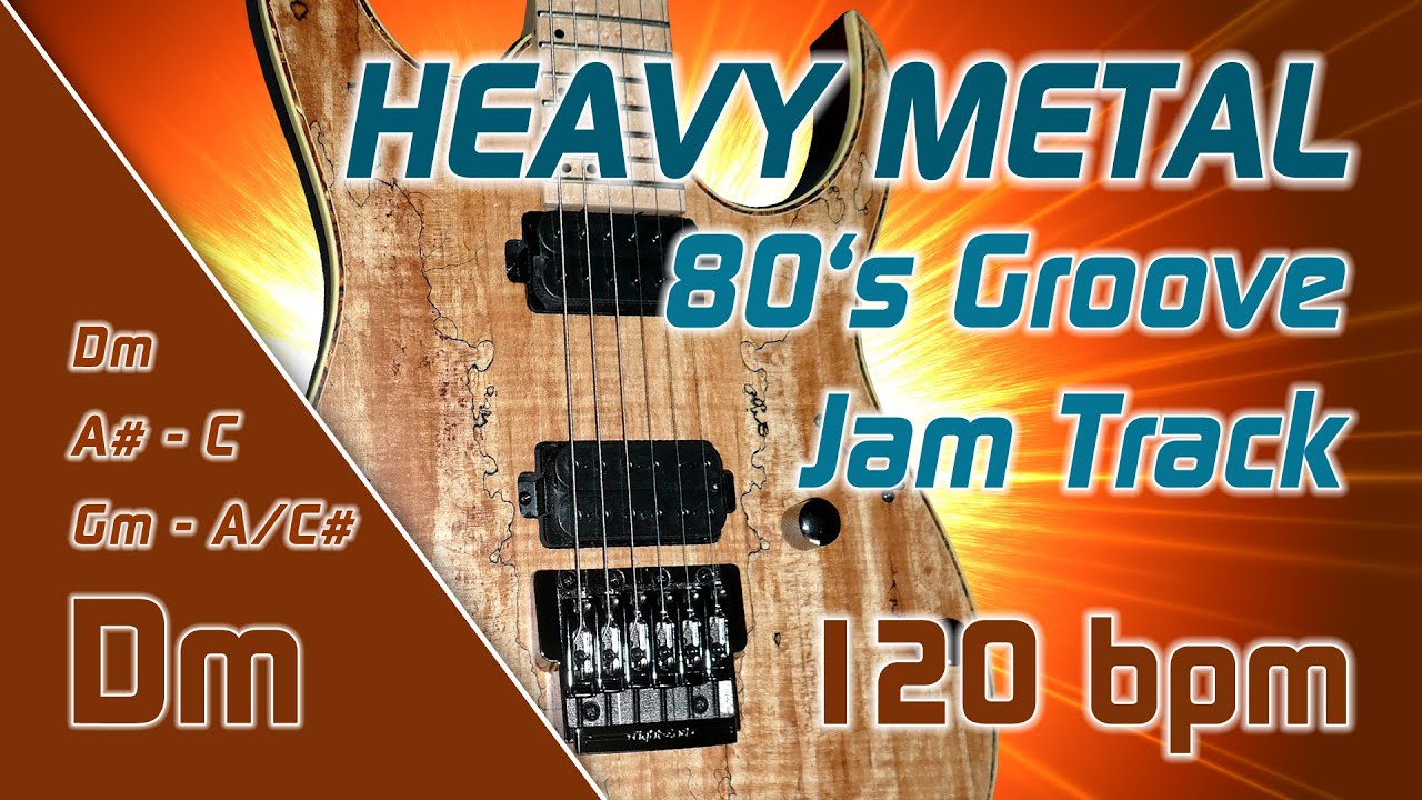 Heavy Metal 80's Groove Rock, Backing Track Jam in Dm / D minor (harmonic) / D Moll (harmonisch)