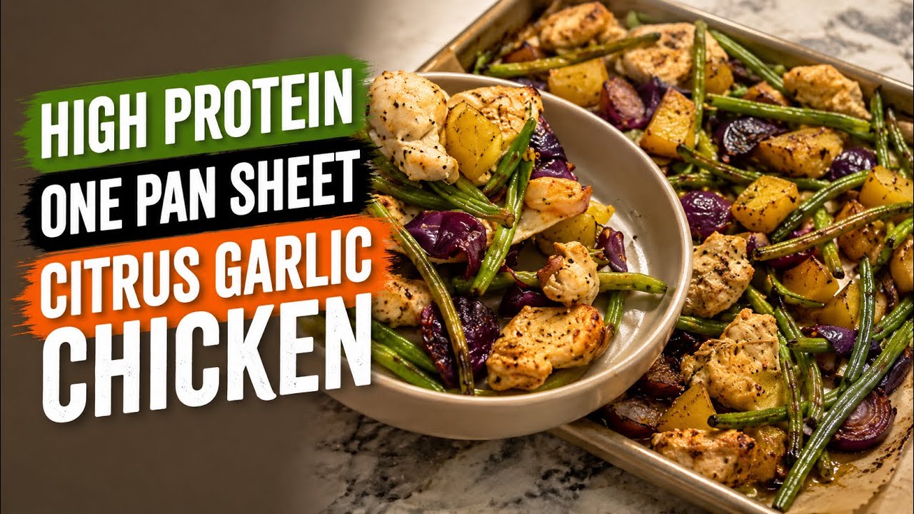One Pan Citrus Garlic Chicken I High Protein Recipe For Busy Moms