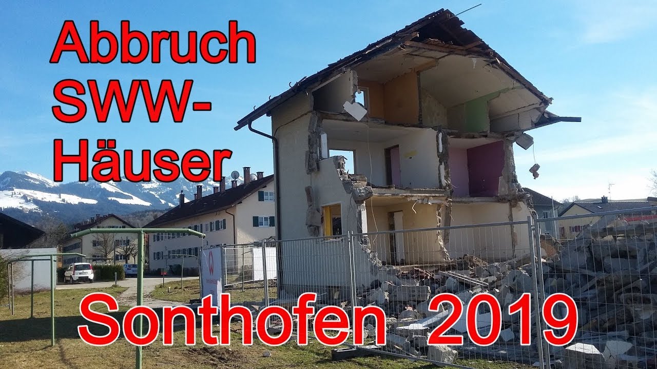 Abbruch SWW-Häuser Sonthofen 2019